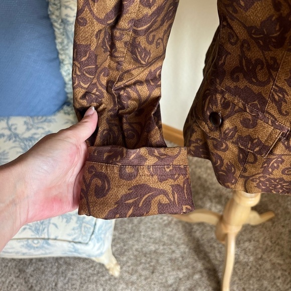 Like New Peruvian Connection Brown Blazer Floral Size 12 - Picture 6 of 8
